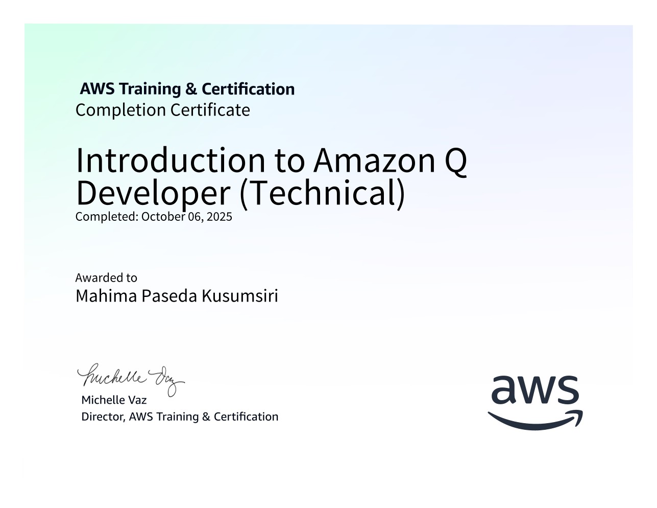 Introduction to Amazon Q Developer (Technical)